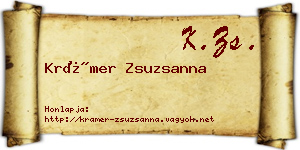 Krámer Zsuzsanna névjegykártya