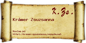 Krámer Zsuzsanna névjegykártya